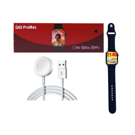 Smartwatch G65 Pro Max with USB Wireless Charger Black Smartwatch G65 Pro Max with USB Wireless Charger Black